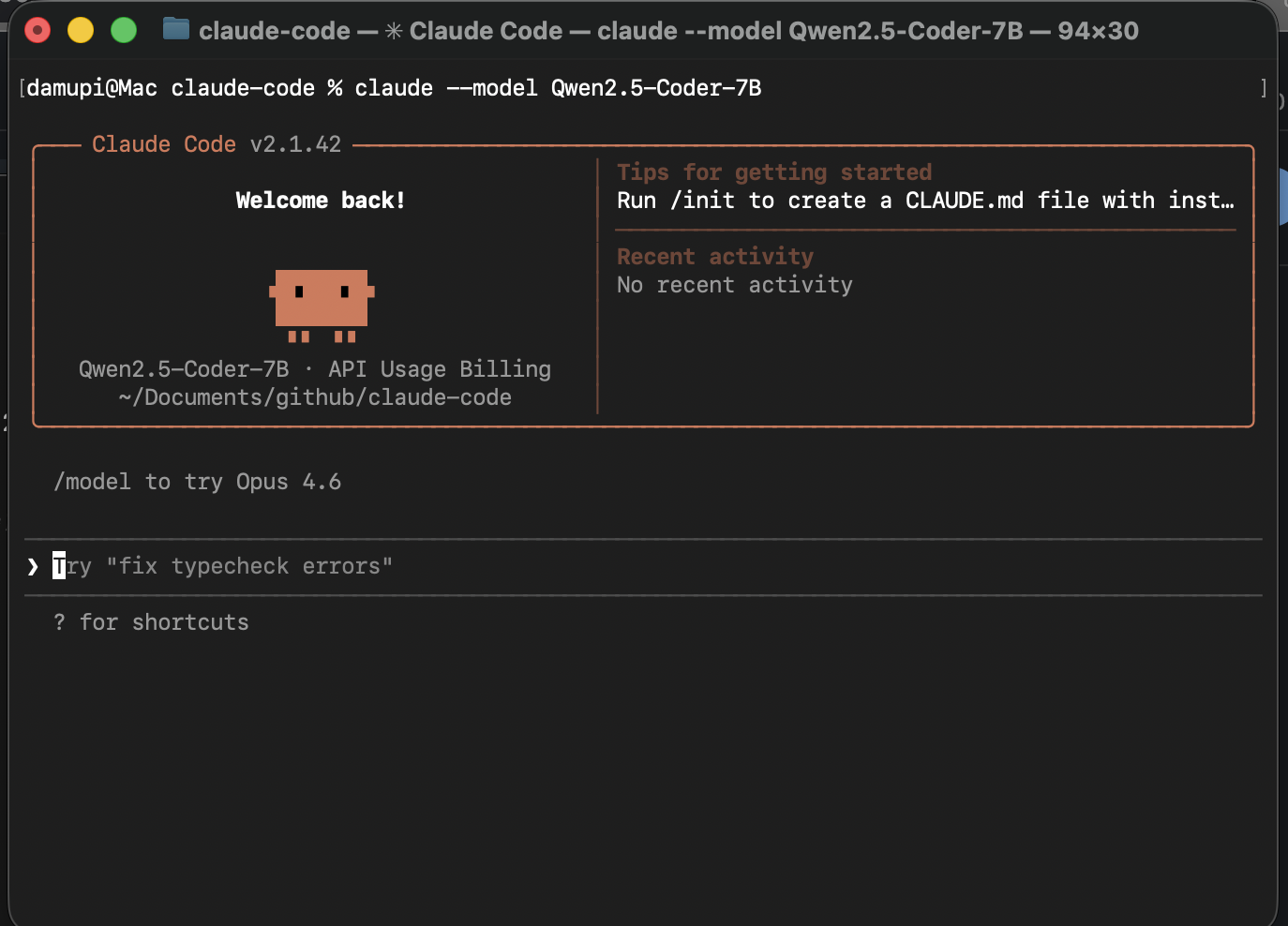 claude code with my self hosted LLM